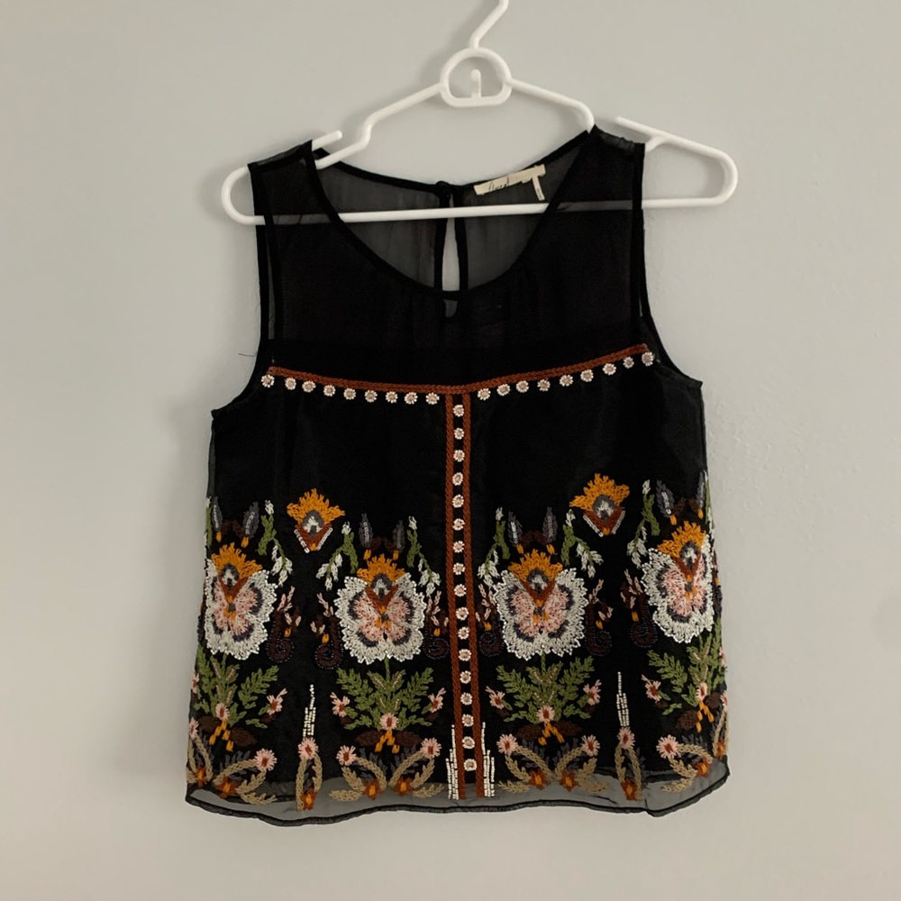 Anthropologie Floreat Embroidered Blouse